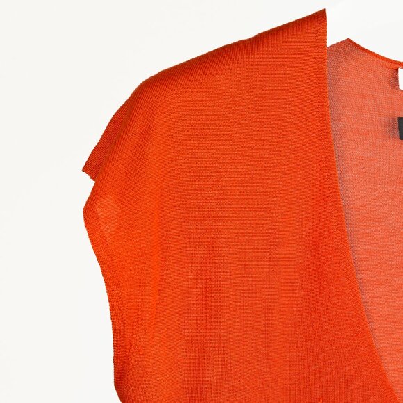 'S Max Mara Burnt Orange Short Dolman Sleeve Silk V-neck Knit Top - Picture 4 of 9